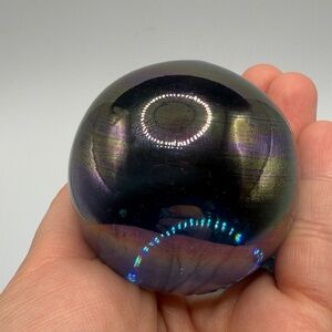 Krosno Poland Vintage Iridescent Art Glass Paperweight Collectible Home Decor